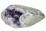 Purple Amethyst Geode With Polished Face - Uruguay #199762-2